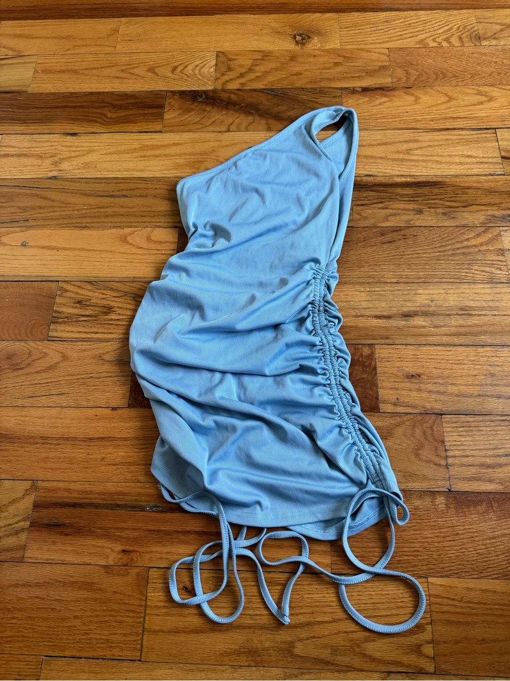 One Shoulder Ribbed Mini Dress - Picture 2 of 3
